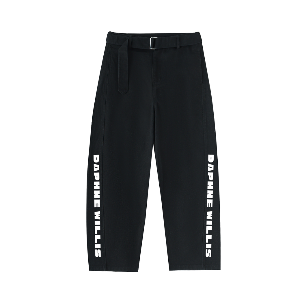 Daphne Willis - Twisted-Seam Belted Curved-Blade Pants